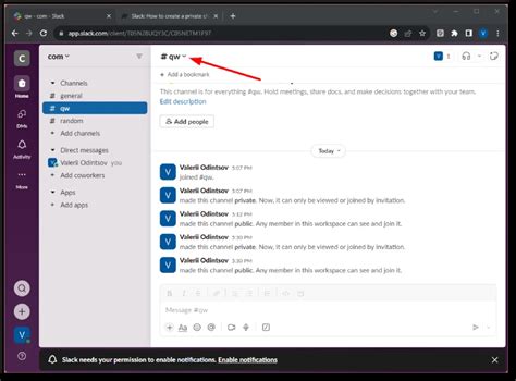 how to make a private channel on slack